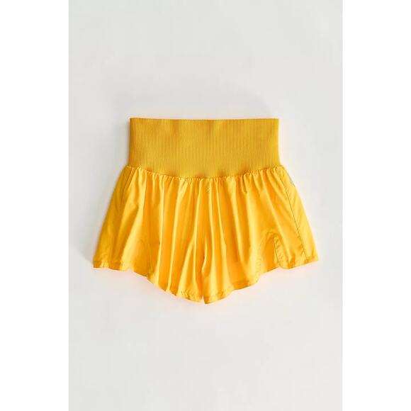 Free People Carpe Diem Shorts Solar Power Yellow Size Large NWT Athletic Running - Picture 4 of 5